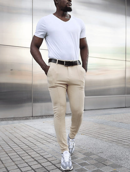 Herrenhose Modern Fit Gerade Beine Khaki – Büro und Freizeit