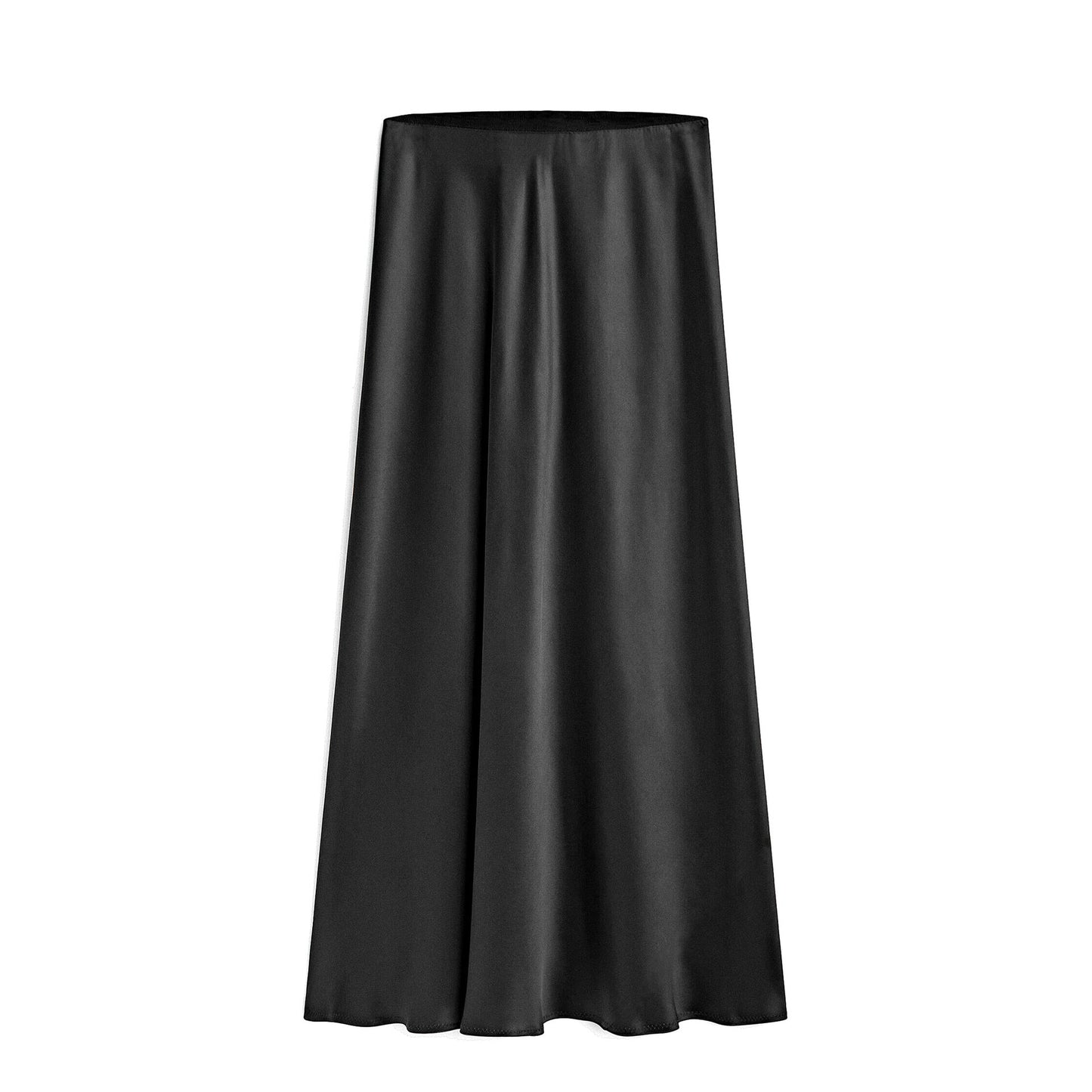 Damen Midirock mit hohem Bund, elastisch, schräger Schlitz