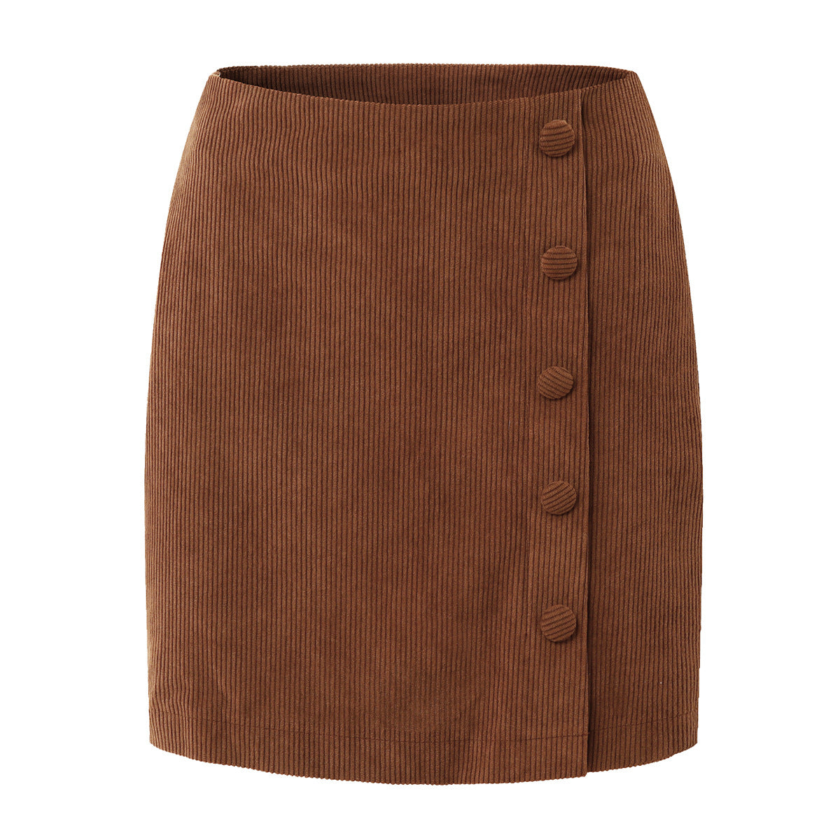 Women's short A-line skirt with high waist and zipper at the back