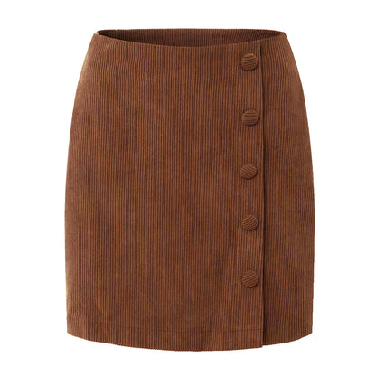 Women's short A-line skirt with high waist and zipper at the back