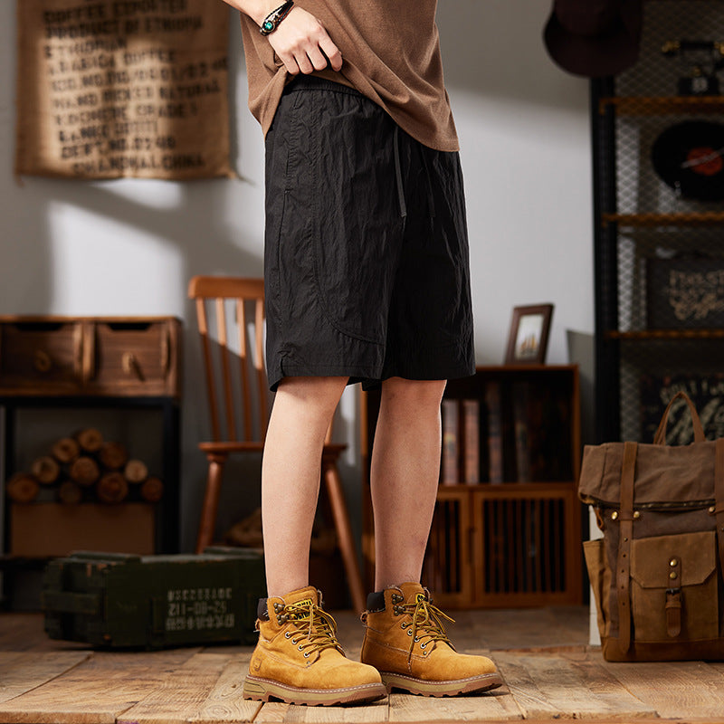 Herren Sommershorts, Lockere Passform, Schnelltrocknend, Einfarbig, Mittellang