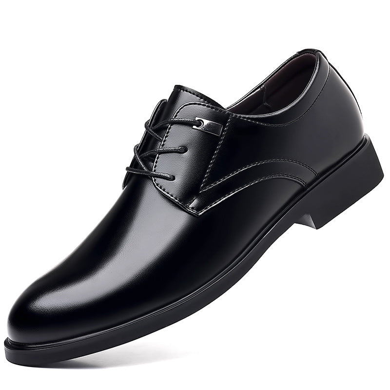 Schwarzer Herren-Businessschuh aus Leder, elegantes Design, Schnürung, rutschfeste Sohle, ideal für formelle Anlässe und Büro.