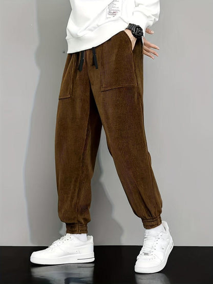 Herren Cordhose Mit Geradem Bein, Knitterfrei, Eng Anliegend, Mittelhoher Bund, Lange Hose