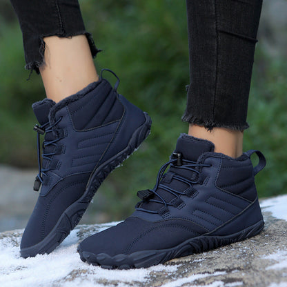 Men's winter boots for slipping on outdoors with non-slip rubber sole