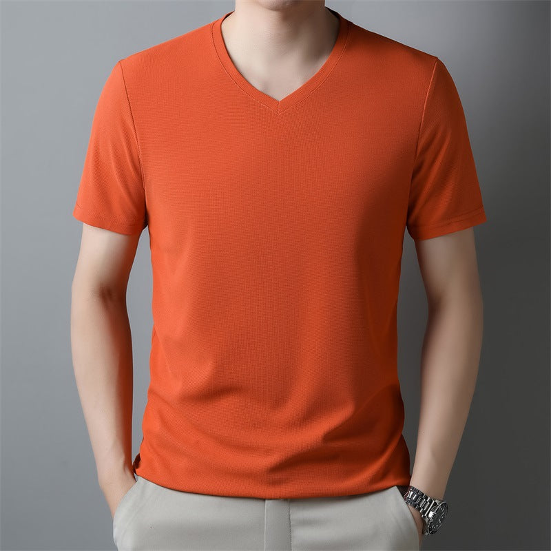 Herren T-Shirt mit V Ausschnitt – Kurzarm Normale Passform