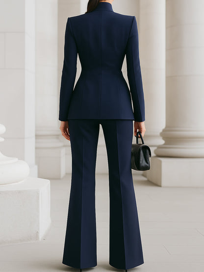 Women's Two-Piece Custom Tailored Blazer and Straight Pants