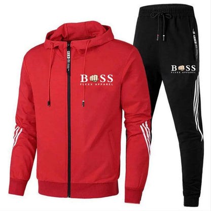 Herren Trainingsanzug mit Reißverschlussjacke und Slim-Fit-Jogginghose
