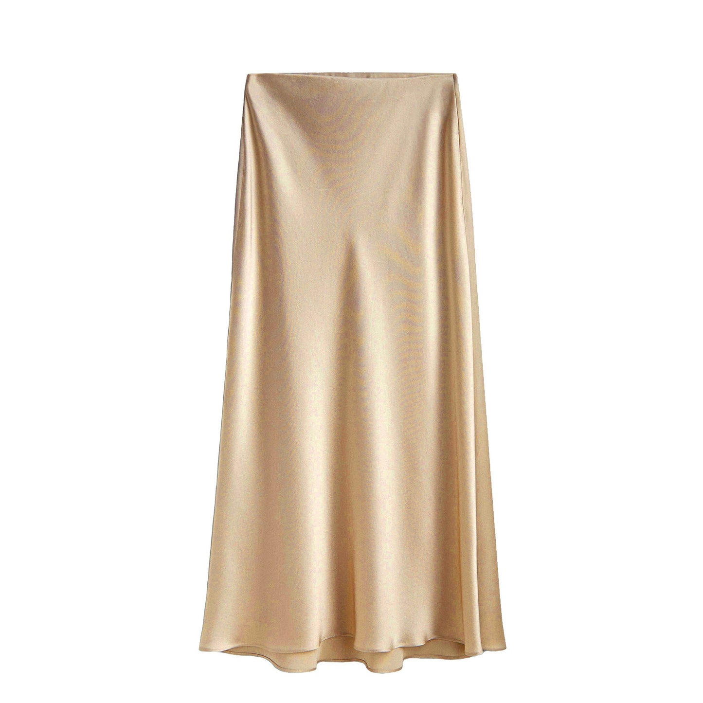 Damen Midirock mit hohem Bund, elastisch, schräger Schlitz
