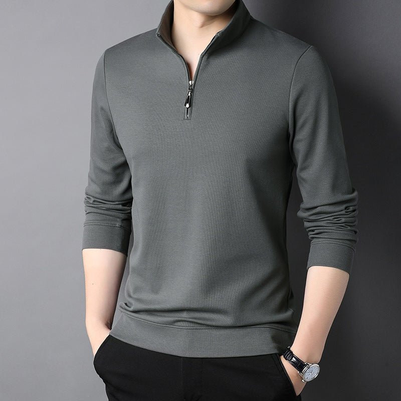 Men's Zipper Pullover Minimalist Design Long Sleeve