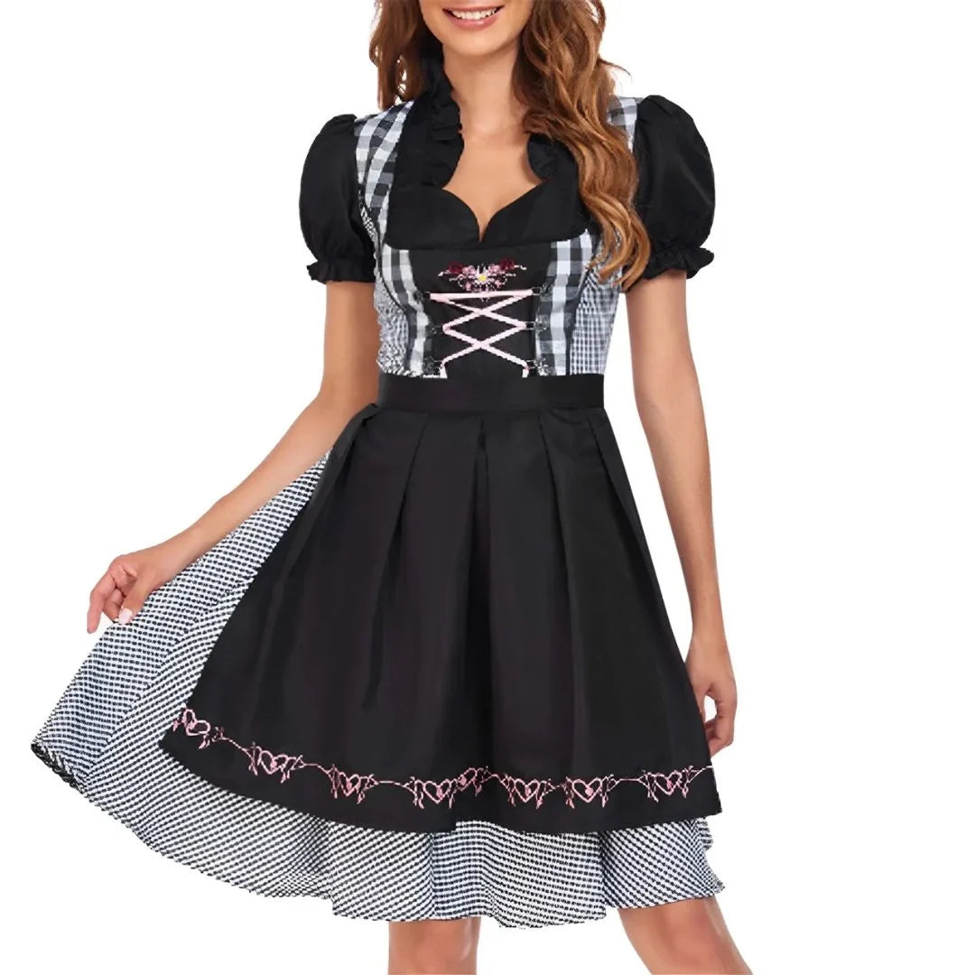 Damen-Dirndlkleid mit dekorativem Schnürmieder für das Oktoberfest