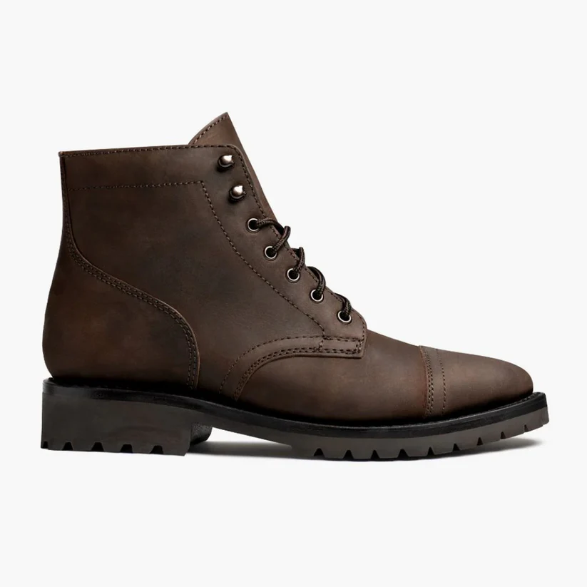 Men's Winter Boots with Flat Heel, Non-Slip Sole, and Breathable Lining