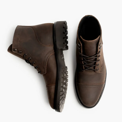 Men's Winter Boots with Flat Heel, Non-Slip Sole, and Breathable Lining