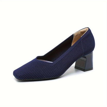 Women's Pumps Block Heel Stretch Fit Padded Sole