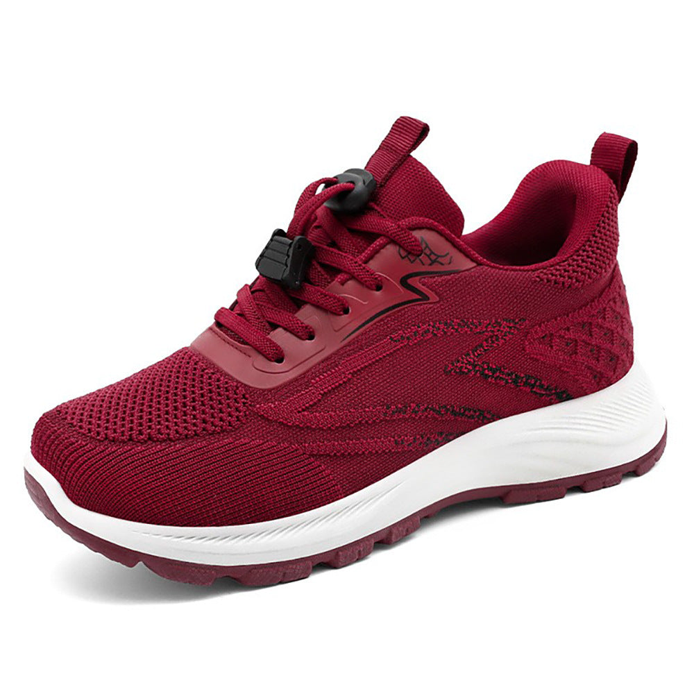 Damen Walking Sportschuhe mit runder Spitze – Strick Look