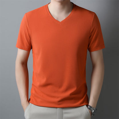 Herren T-Shirt mit V Ausschnitt – Kurzarm Normale Passform