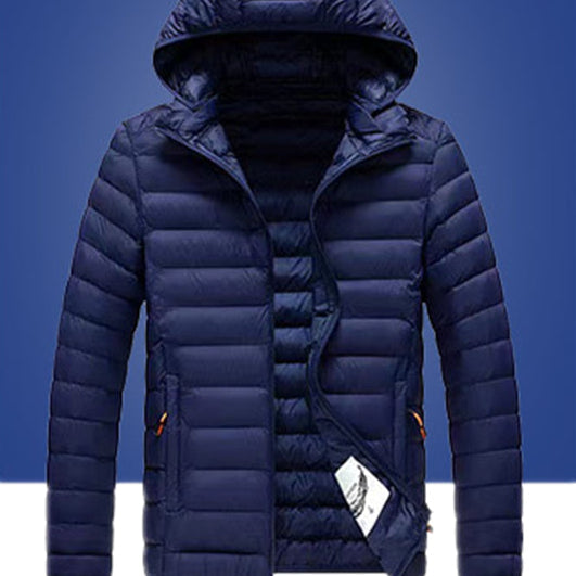 Winterjacke für Herren mit Kapuze, kurzes Steppjacken-Design