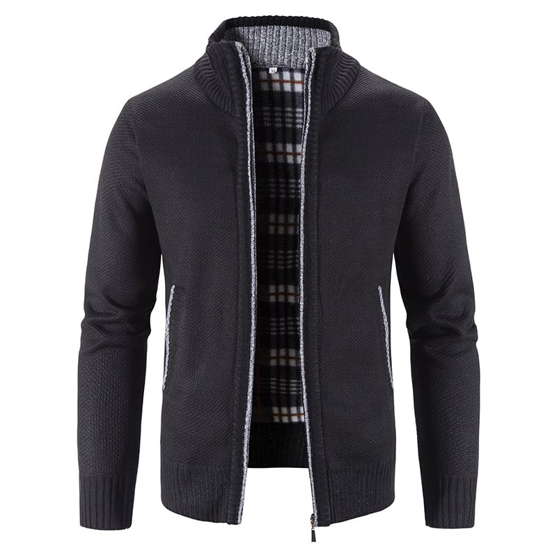 Men's Knit Cardigan Loose Fit Long Sleeve Open Design – Wool Blend