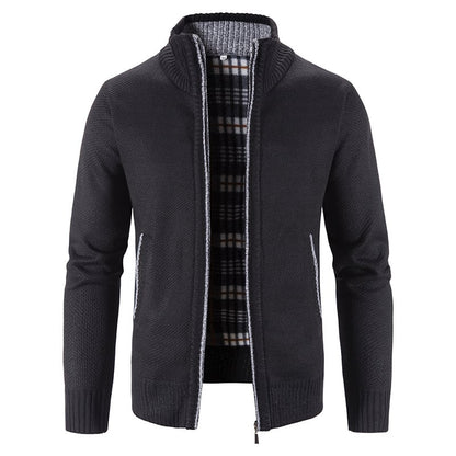 Men's Knit Cardigan Loose Fit Long Sleeve Open Design – Wool Blend