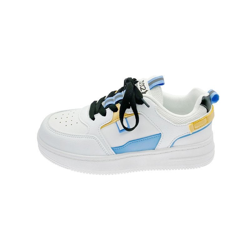 Women's sneakers with thick sole and rounded toe – PU look