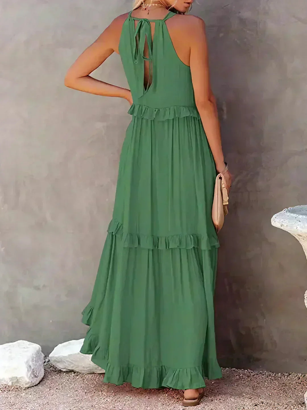 Damen Sommerkleid ohne Ärmel mit Rüschendetails