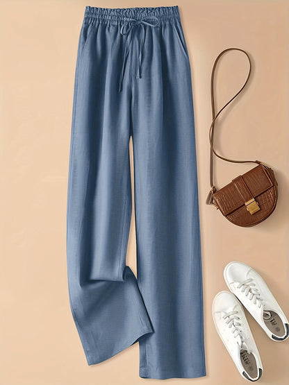 Damen High Waist Hose mit Kordelzug
