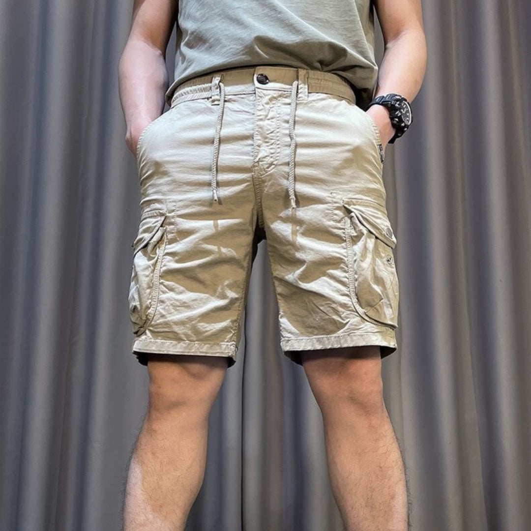 Herren-Latzhose Mit Mehreren Taschen, Lockere Passform, Gerades Bein, Verkürzte Länge