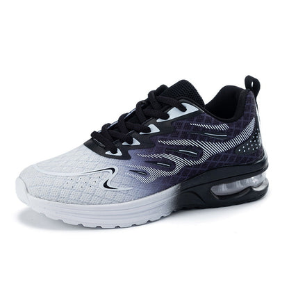 Women's running shoes with flat sole and rounded toe – mesh look