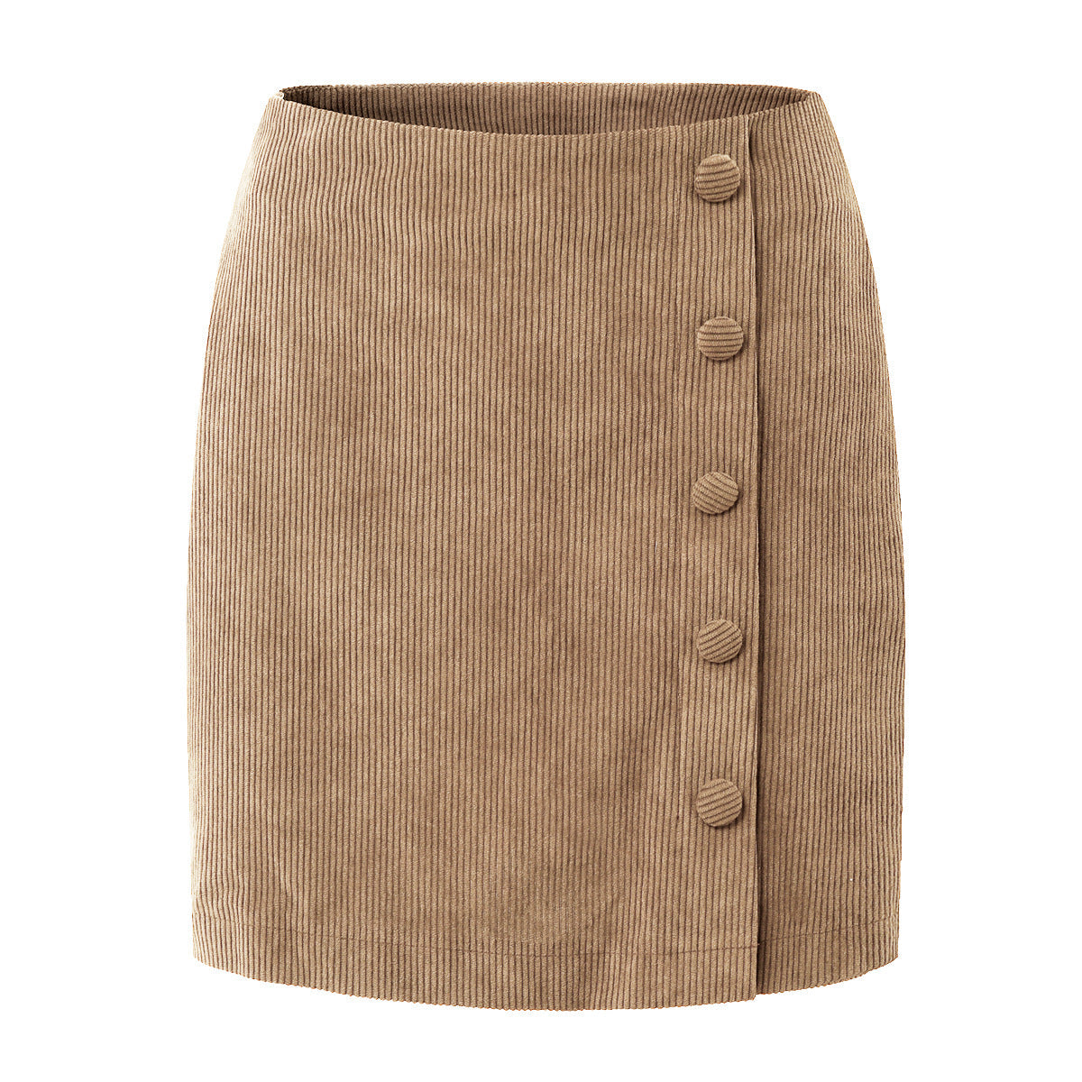 Women's short A-line skirt with high waist and zipper at the back
