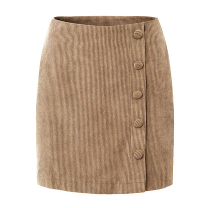 Women's short A-line skirt with high waist and zipper at the back