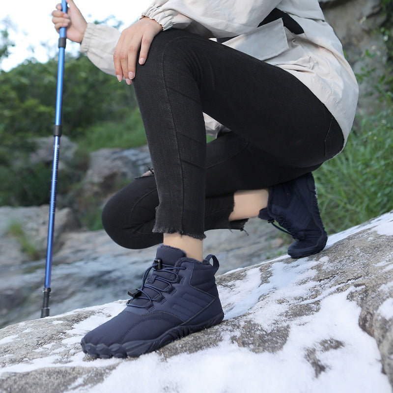 Men's winter boots for slipping on outdoors with non-slip rubber sole