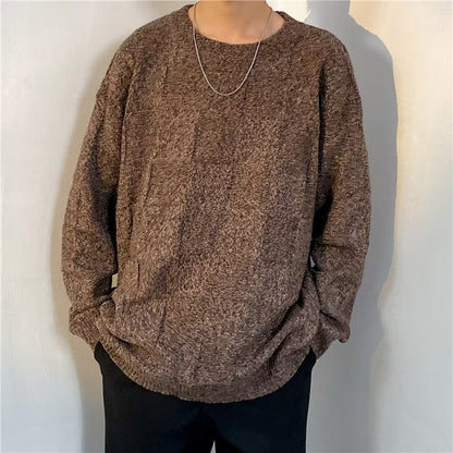 Herren Winter Pullover Rautenmuster Langarm Lockerer Schnitt – Woll-Mischung