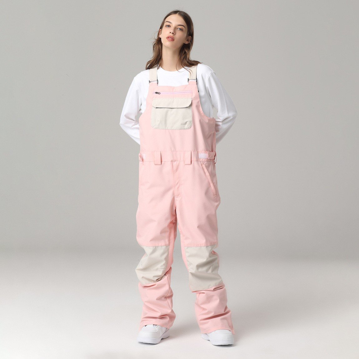 Ski-Latzhose Für Herren Und Damen Mit Kontrastfarben Und Verstellbaren Trägern