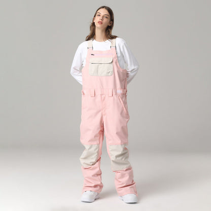 Ski-Latzhose Für Herren Und Damen Mit Kontrastfarben Und Verstellbaren Trägern