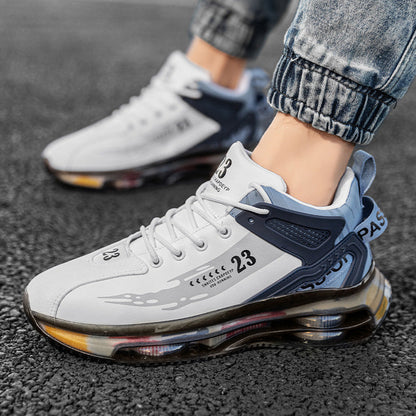 Herren Laufschuhe Mesh Atmungsaktive Sportsneaker mit dicker Sohle