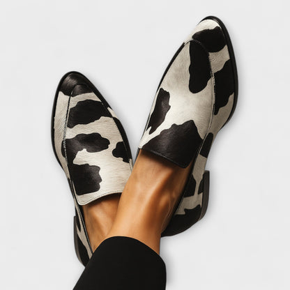 Women's Loafers with Pointed Toe and Print Design