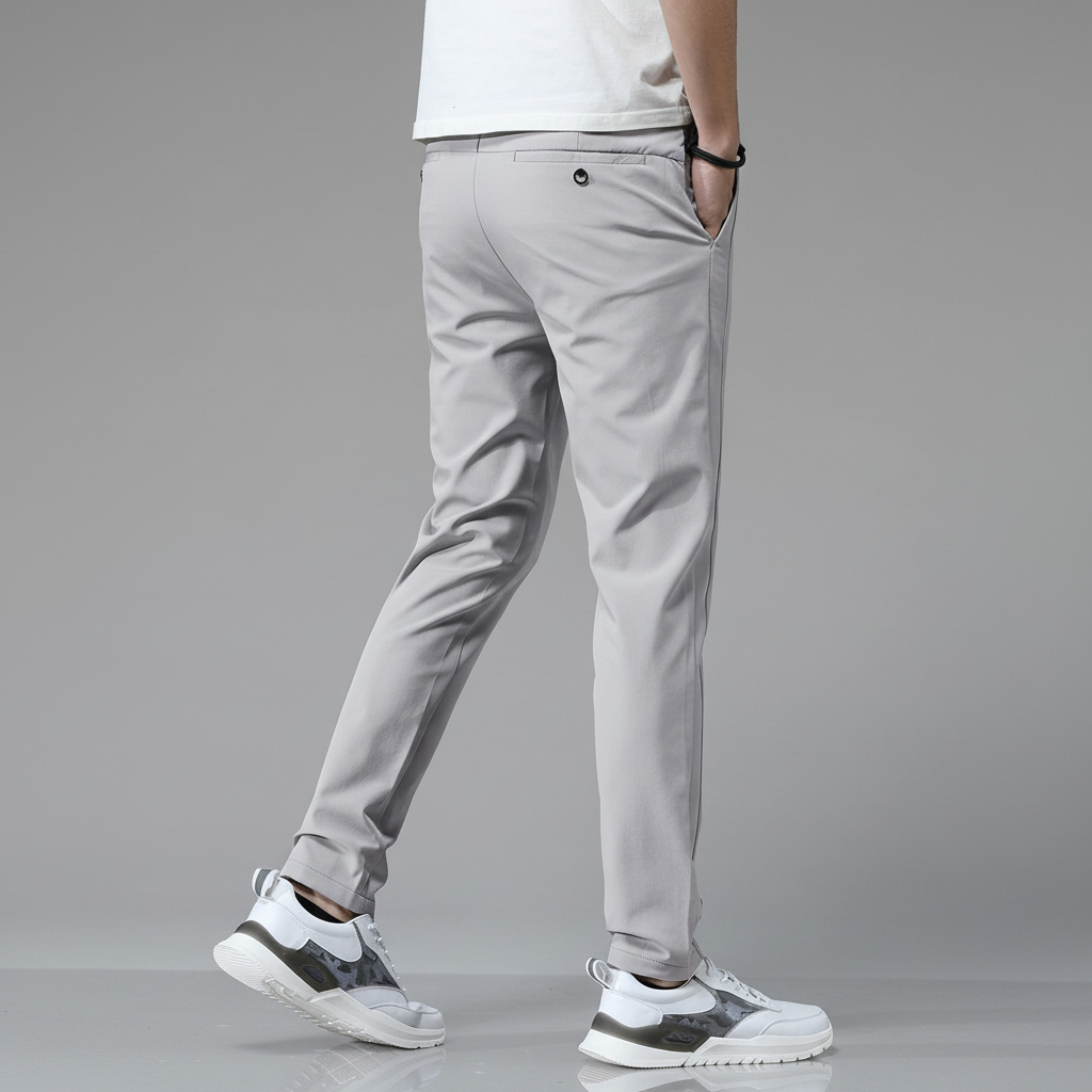 Herren Tapered Hose mit Elastischem Bund – Knitterfreies Design