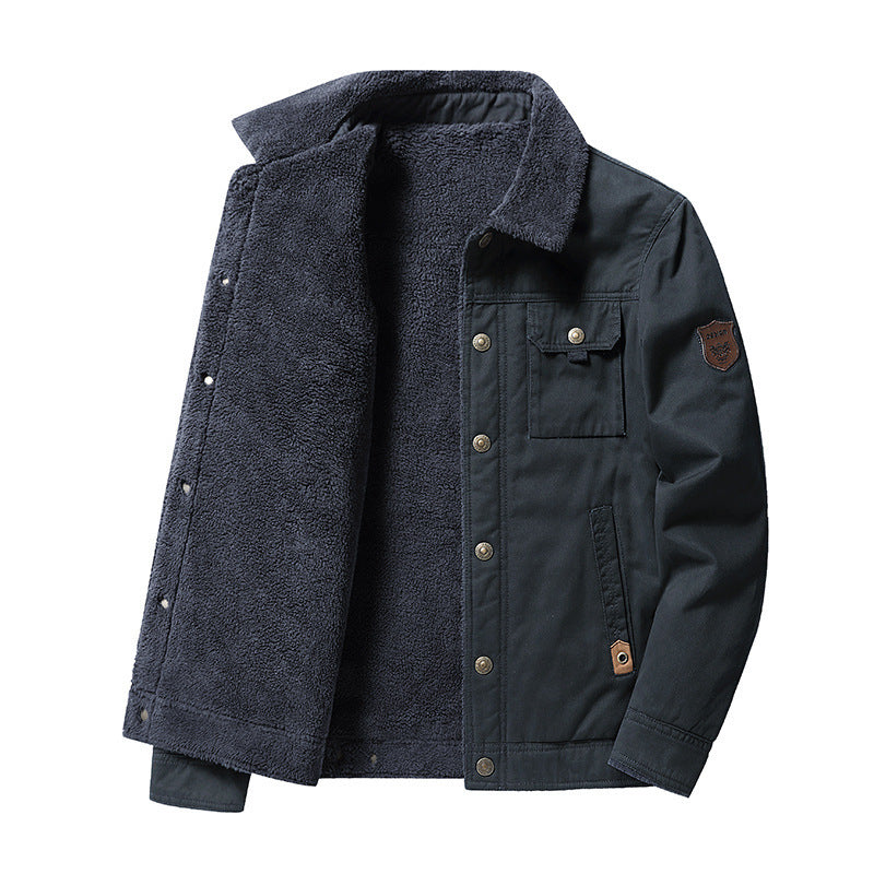 Winterjacke für Herren mit Polokragen und Fleece-Futter