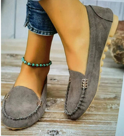 Damen Ballerinas mit Flachem Absatz, Runder Zehenkappe und Niedrigem Schaft, Viskose-Sohle