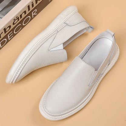 Herren Slip-On Lederschuhe mit Rundkappe – Casual Stil