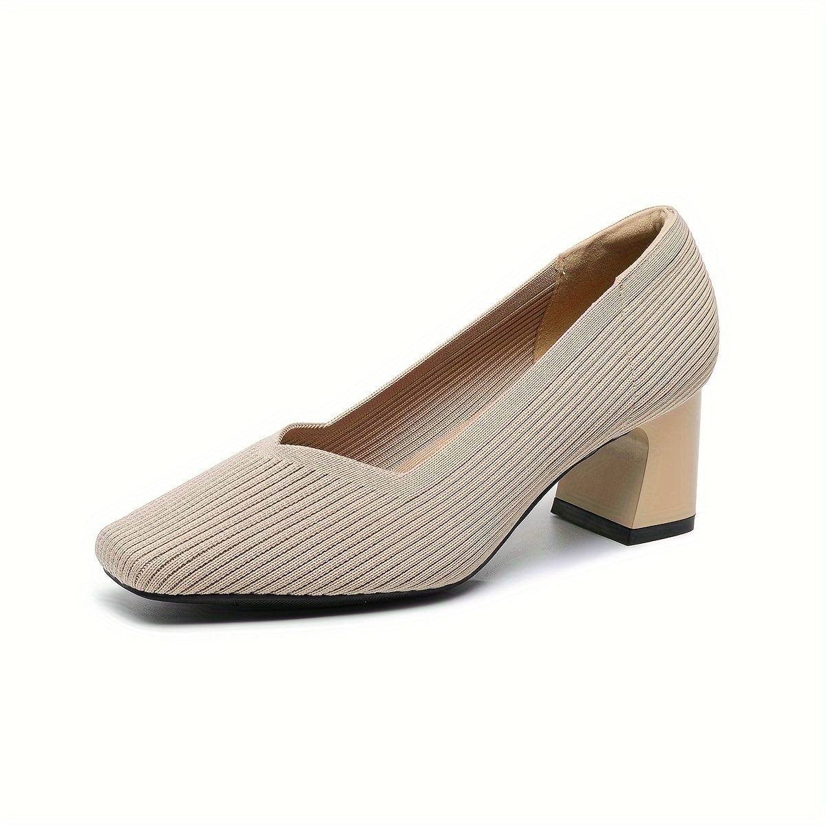 Women's Pumps Block Heel Stretch Fit Padded Sole