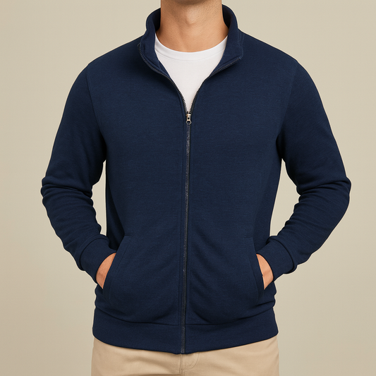 Herren Zip-Cardigan Slim Fit Langarm