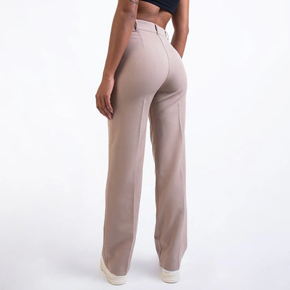 Women's business trousers with high waist and straight leg – Classic style