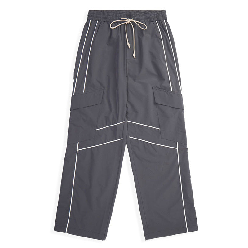 Gerade Geschnittene, Lockere Herren-Cargohose Mit Mehreren Taschen