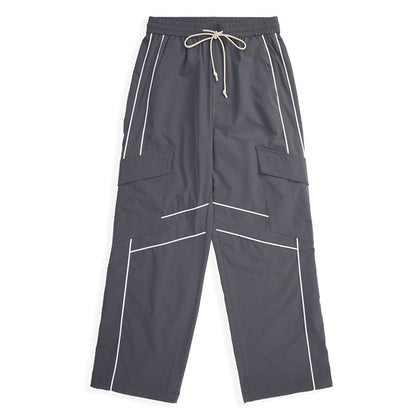Gerade Geschnittene, Lockere Herren-Cargohose Mit Mehreren Taschen