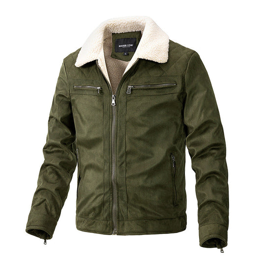 Herrenjacke Strickjacke mit Reißverschluss und Fleece-Futter