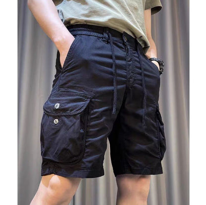 Herren-Latzhose Mit Mehreren Taschen, Lockere Passform, Gerades Bein, Verkürzte Länge