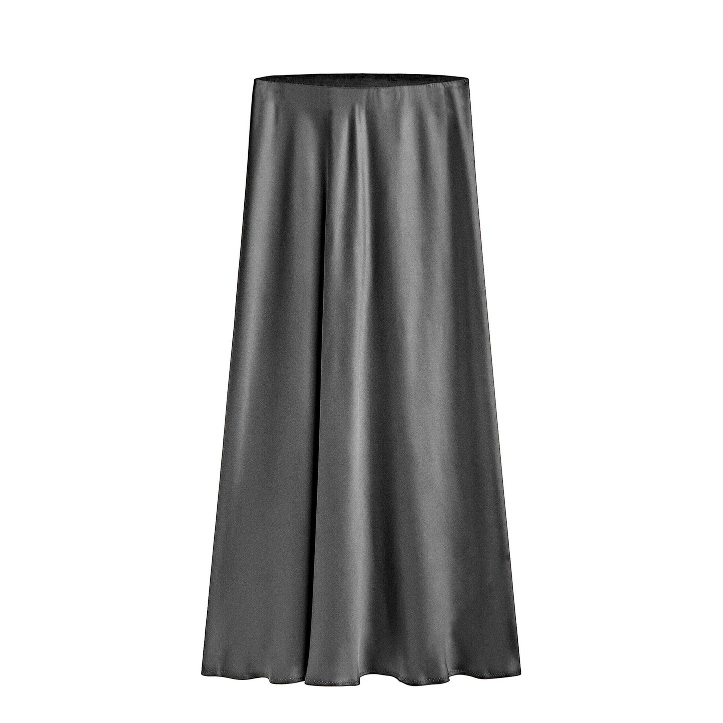 Damen Midirock mit hohem Bund, elastisch, schräger Schlitz