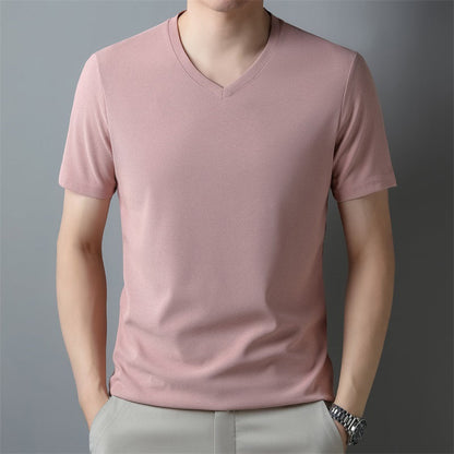 Herren T-Shirt mit V Ausschnitt – Kurzarm Normale Passform