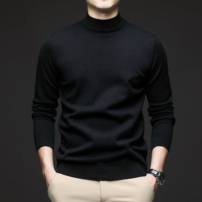 Men's sweater with standing collar and slim fit
