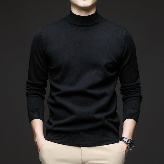 Men's sweater with standing collar and slim fit